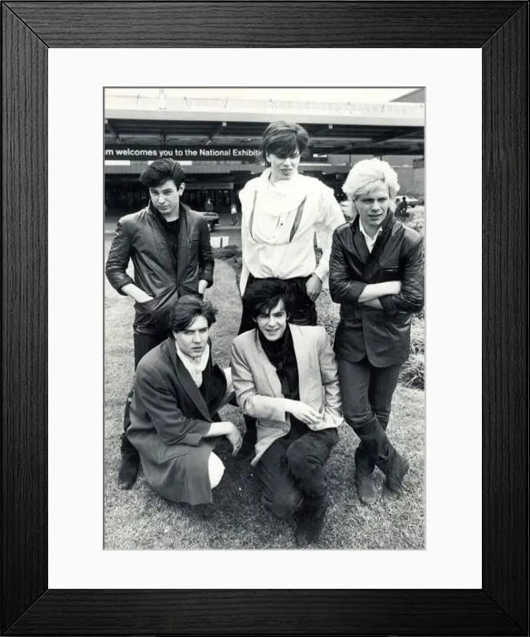 Framed Print : Pop group Duran Duran pose for photographs at the National Exhibition Centre Framed Print : Pop group Duran Duran pose for photographs at the National Exhibition Centre