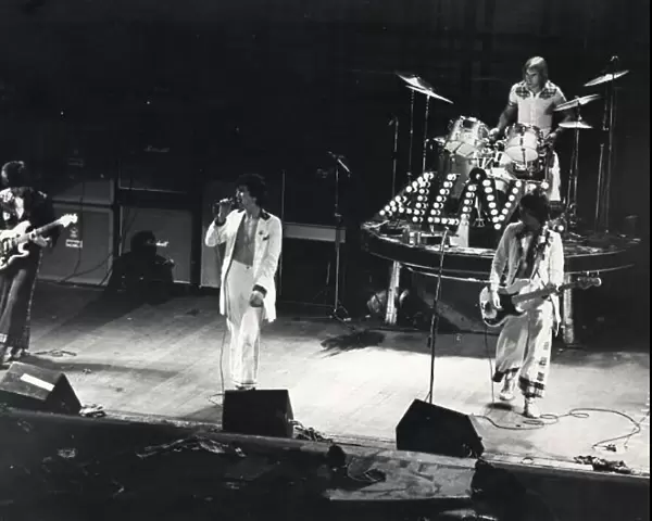 Bay City Rollers performing on stage during the concert at the Odeon, New Street