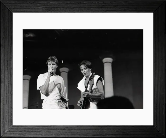 Framed Print : Duran Duran Performing on stage during a concert at Villa Park Framed Print : Duran Duran Performing on stage during a concert at Villa Park