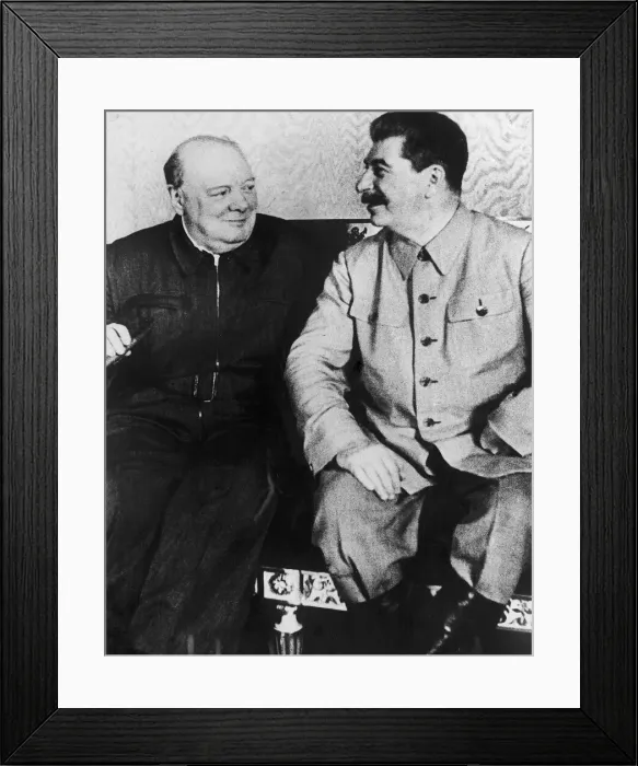 Framed Print : Winston Churchill seen here with Marshal Joesf Stalin seen here during the prime