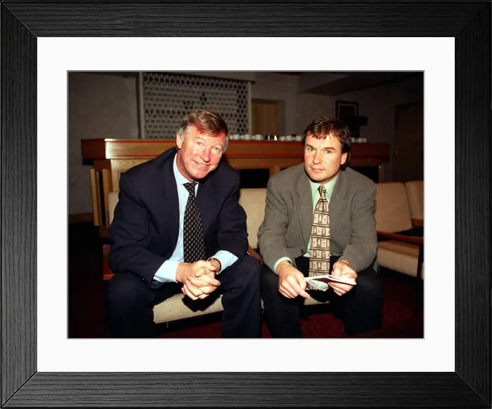 Framed Print : Alex Ferguson Manchester United Manager September 1997 during interview with Framed Print : Alex Ferguson Manchester United Manager September 1997 during interview with