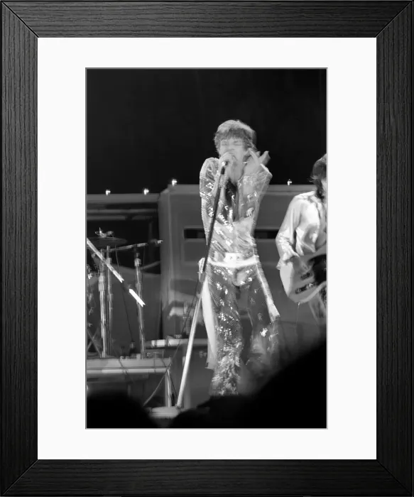 Framed Print : Rolling Stones concert for Nicaragua. Held at The Forum, Inglewood, Los Angeles