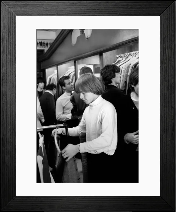 Framed Print : Brian Jones on the morning of 4 June 1964 when The Rolling Stones were taken shopping by