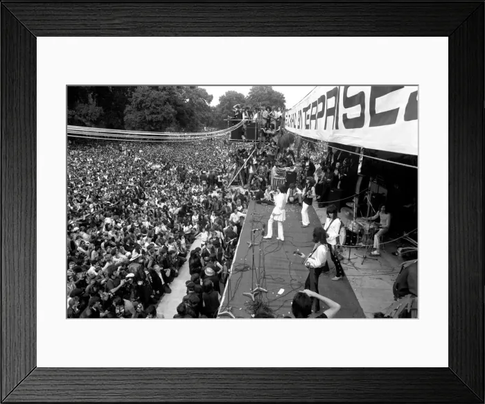Framed Print : The Rolling Stones on stage at their free concert in London Framed Print : The Rolling Stones on stage at their free concert in London