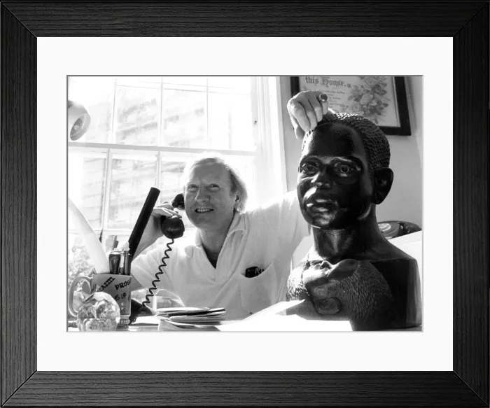 Framed Print : Actor Leslie Phillips pictured at his Maida Vale, London home on 18th July 1978 Framed Print : Actor Leslie Phillips pictured at his Maida Vale, London home on 18th July 1978