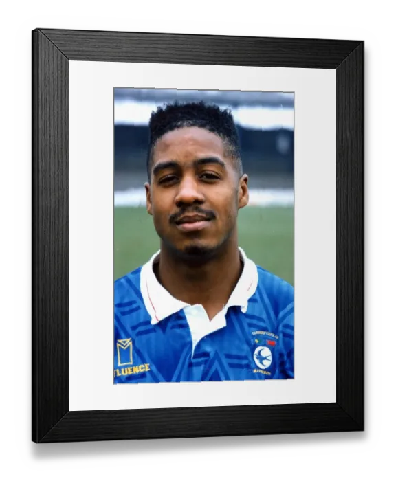 Framed Print : Eddie Newton - Cardiff Citys on loan signing from Chelsea - 23rd January 1992 Framed Print : Eddie Newton - Cardiff Citys on loan signing from Chelsea - 23rd January 1992