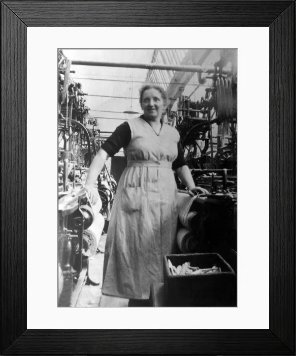 Framed Print : Weaver at the Albion towel works in Bolton, Greater Manchester, Circa 1930 Framed Print : Weaver at the Albion towel works in Bolton, Greater Manchester, Circa 1930