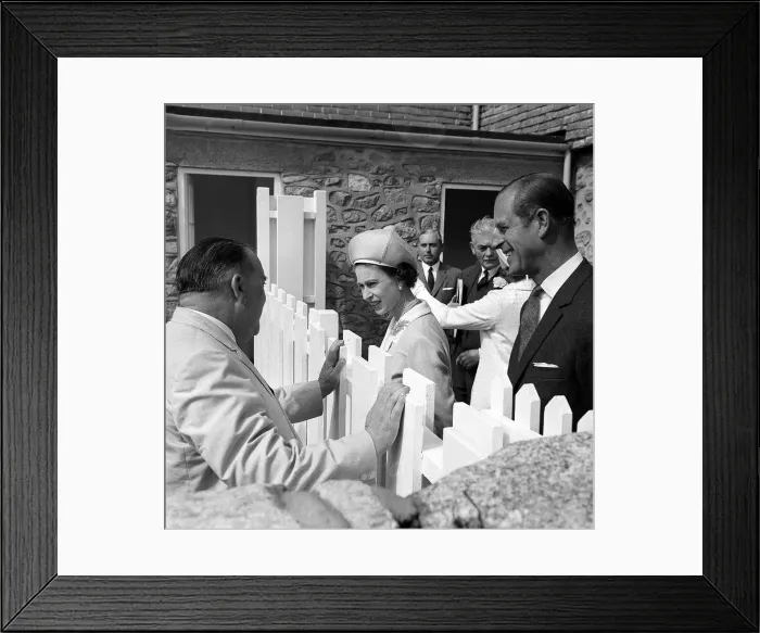 Framed Print : Queen Elizabeth and the Duke touring the Scilly Isles 1967 hollywoodicons