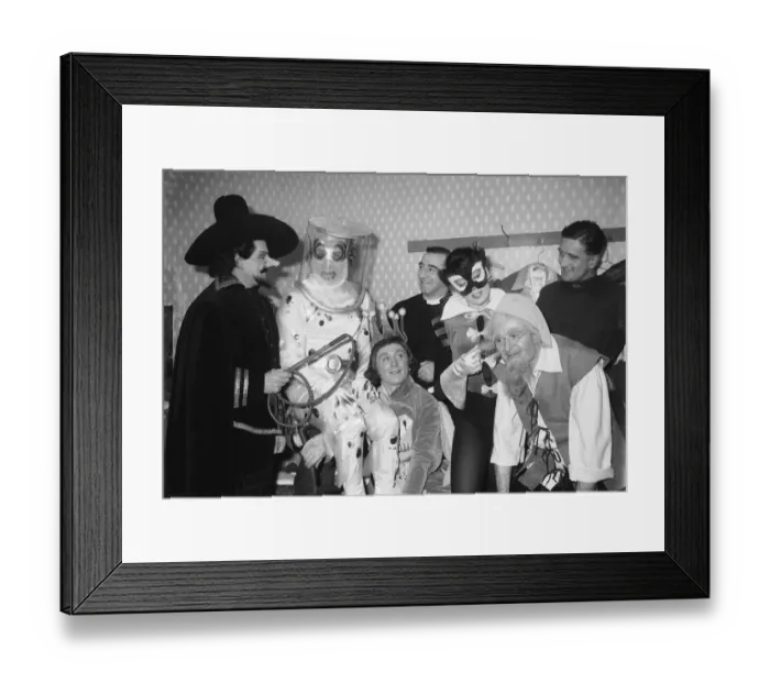 Framed Print : Members of the Coventry Amateur Dramatics Society seen here in costume be for their Framed Print : Members of the Coventry Amateur Dramatics Society seen here in costume be for their