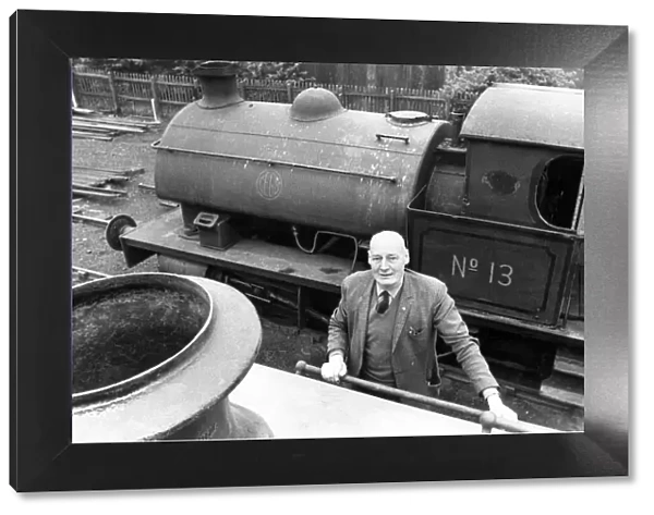 Mr. Bill Armstrong of Whickham with shunting engine No. 13 at Dunston Power Station on 6th