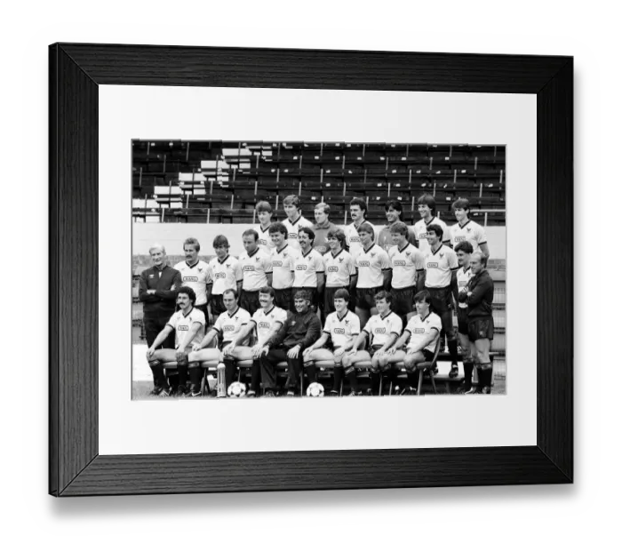 Framed Print : Oxford United FC. Team line-up during a pre season photocall Framed Print : Oxford United FC. Team line-up during a pre season photocall