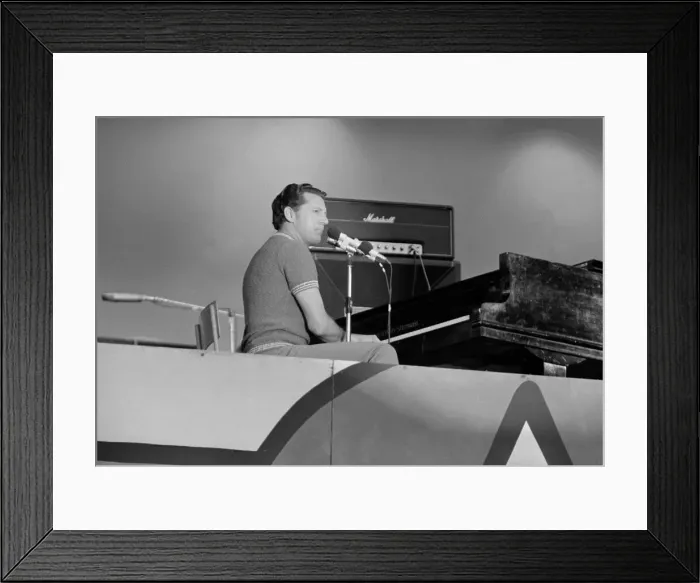 Framed Print : American rock and roll singer and musician Jerry Lee Lewis performing on stage at a rock Framed Print : American rock and roll singer and musician Jerry Lee Lewis performing on stage at a rock