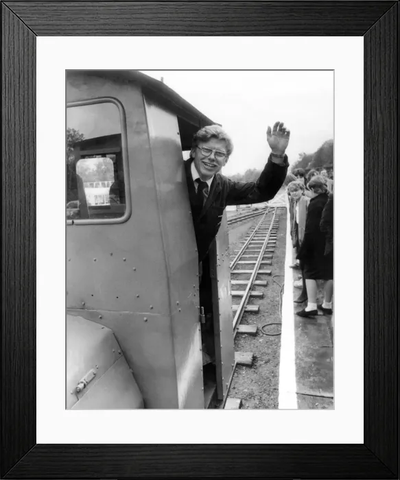 Framed Print : Driver John Bainbridge at the opening of the South Tynedale narrow gauge scenic railway Framed Print : Driver John Bainbridge at the opening of the South Tynedale narrow gauge scenic railway