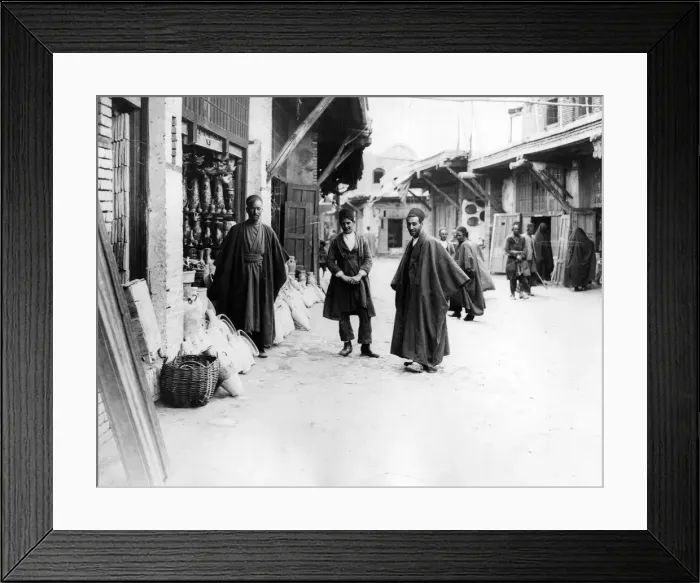 Framed Print : A potters shop in Hamadan, capital city of Hamadan Province of Iran. Circa 1926