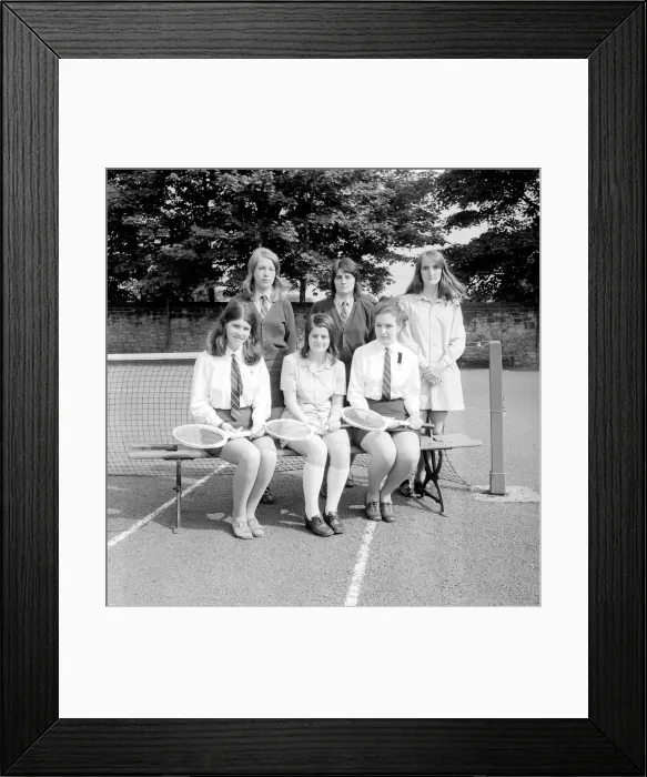 Framed Print : Schoolgirls from Church High School in Newcastle model the latest fashion 14 July 1971 Framed Print : Schoolgirls from Church High School in Newcastle model the latest fashion 14 July 1971