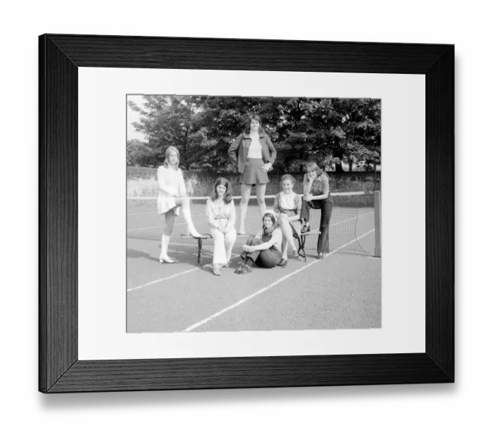 Framed Print : Schoolgirls from Church High School in Newcastle model the latest fashion 14 July 1971