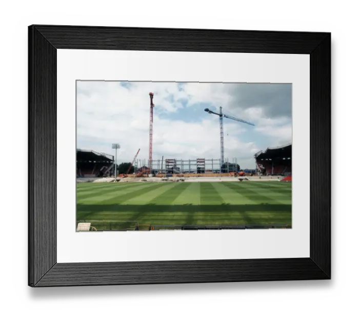 Framed Print : Interior view of Old Trafford as construction work begins on the new three tier stand Framed Print : Interior view of Old Trafford as construction work begins on the new three tier stand