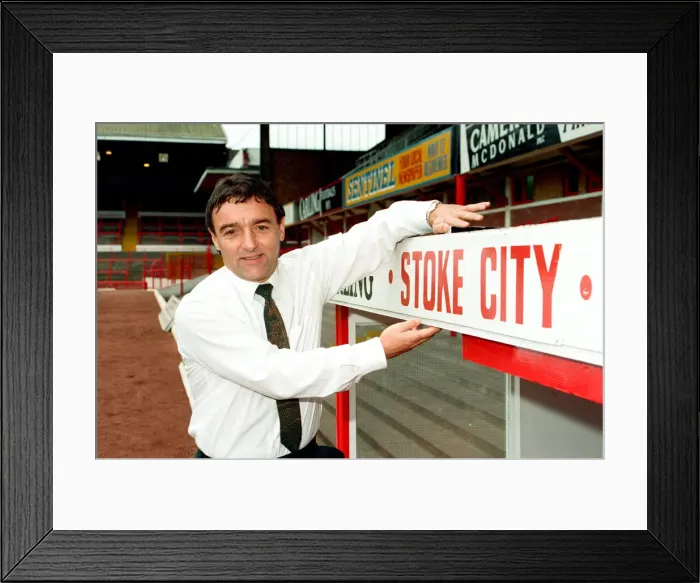 Framed Print : Lou Macari back at the Victoria Ground to be manager of Stoke City for the second time Framed Print : Lou Macari back at the Victoria Ground to be manager of Stoke City for the second time