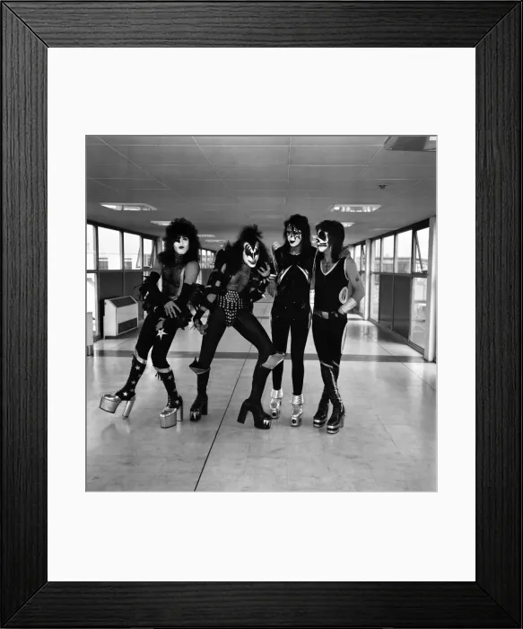 Framed Print : Kiss, the spectacular and colourful American rock group arrived in Britain Framed Print : Kiss, the spectacular and colourful American rock group arrived in Britain