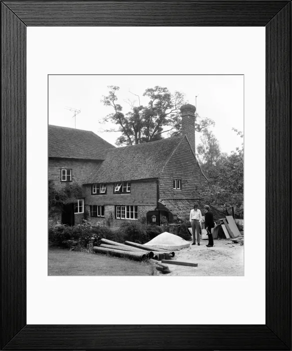 Framed Print : Rolling Stones: Brian Jones death. Tom Keylock, Stones gofer, outside Cotchford Farm Framed Print : Rolling Stones: Brian Jones death. Tom Keylock, Stones gofer, outside Cotchford Farm