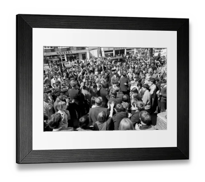 Framed Print : Crowds wait to see Mick Jagger and Keith Richards. Rolling Stones in Court on Drug