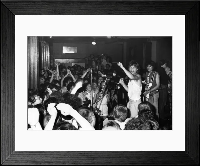 Framed Print : Mick Jagger at the 100 Club: The Rolling Stones played to an invited audience