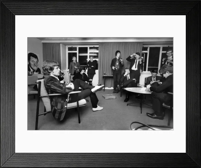 Framed Print : Rolling Stones: Mick Jagger talks with the Press during a break in rehearsals Framed Print : Rolling Stones: Mick Jagger talks with the Press during a break in rehearsals