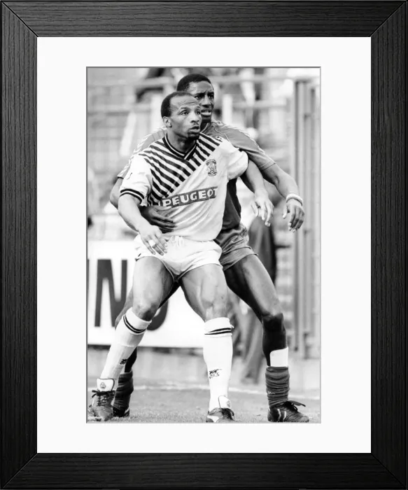 Framed Print : Cyrille Regis and John Fashanu. 21st April 1990 Framed Print : Cyrille Regis and John Fashanu. 21st April 1990