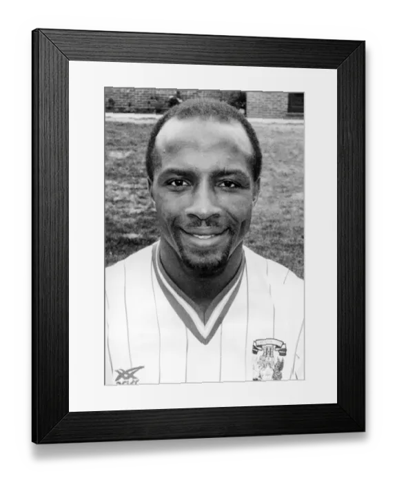 Framed Print : Portrait of Cyrille Regis, Coventry City Football Club player. 14th August 1990