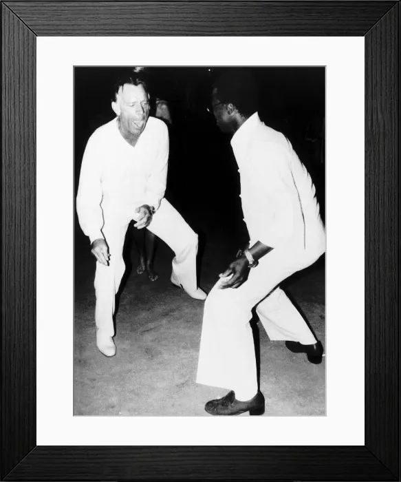 Framed Print : Richard Burton on the floor in Tshipisei at a birhday party in Oct 1977 Framed Print : Richard Burton on the floor in Tshipisei at a birhday party in Oct 1977