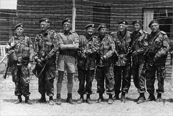 The Wild Geese cast in army uniform 1977