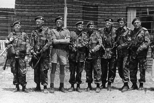 The Wild Geese cast in army uniform 1977