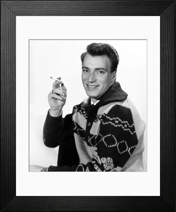 Framed Print : Singer Frank Ifield seen here posing for the Reveille newspaper for a fashion feature