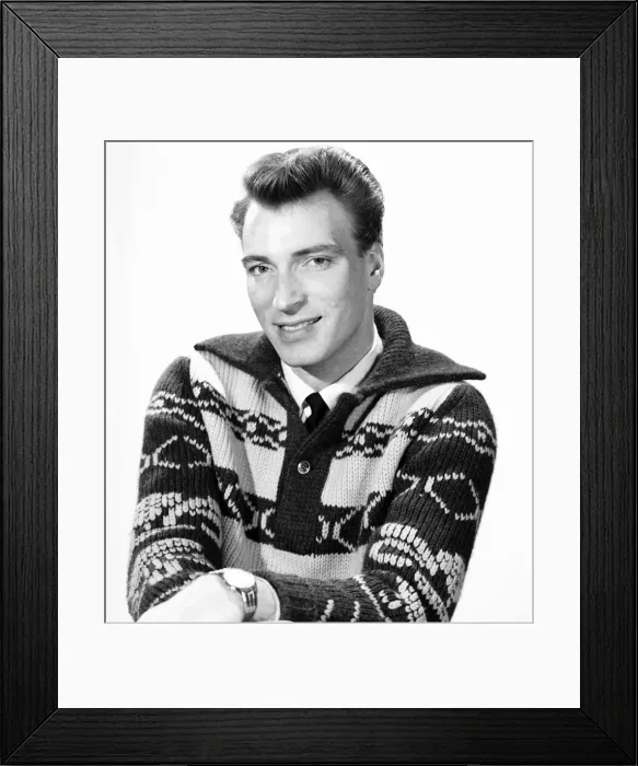 Framed Print : Singer Frank Ifield seen here posing for the Reveille newspaper for a fashion feature