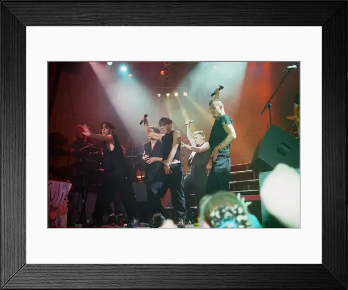 Framed Print : Pop group Take That pose for group photographs. Left to right are: Robbie Williams Framed Print : Pop group Take That pose for group photographs. Left to right are: Robbie Williams