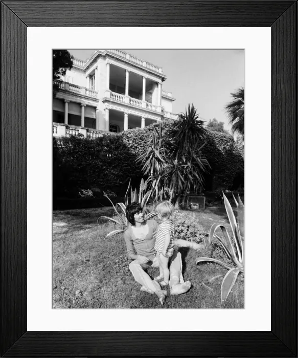 Framed Print : Keith Richards of The Rolling Stones with his son Marlon at his home Framed Print : Keith Richards of The Rolling Stones with his son Marlon at his home