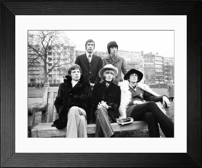 Framed Print : The Rolling Stones pictured in Green Park London for a press conference prior to their Framed Print : The Rolling Stones pictured in Green Park London for a press conference prior to their