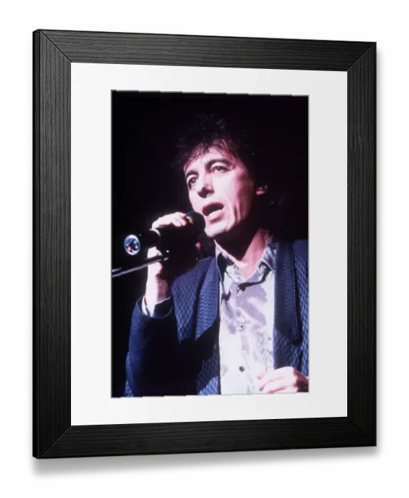 Framed Print : Bill Wyman December 1985 in Snow Ball Review at the Dominion Theatre, London