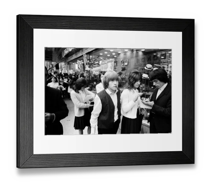 Framed Print : The Rolling Stones on Broadway. Brian Jones and Bill Wyman signing autographs Framed Print : The Rolling Stones on Broadway. Brian Jones and Bill Wyman signing autographs