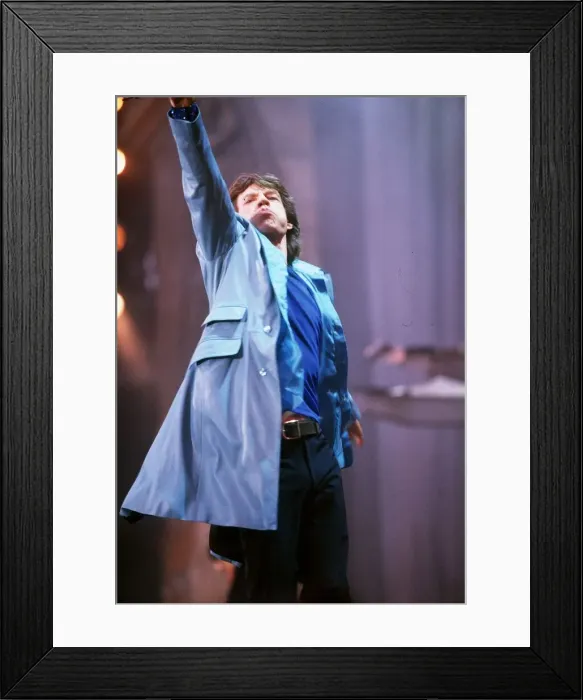 Framed Print : Rolling Stones in concert at Wembley Stadium 12th June 1999 Mick Jagger arm raised Framed Print : Rolling Stones in concert at Wembley Stadium 12th June 1999 Mick Jagger arm raised