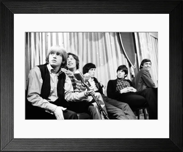 Framed Print : The Rolling Stones at a press conference after meeting fans on Broadway Framed Print : The Rolling Stones at a press conference after meeting fans on Broadway