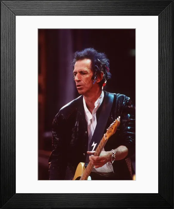 Framed Print : Rolling Stones in concert at Wembley Stadium 11th June 1999 Keith Richards playing Framed Print : Rolling Stones in concert at Wembley Stadium 11th June 1999 Keith Richards playing