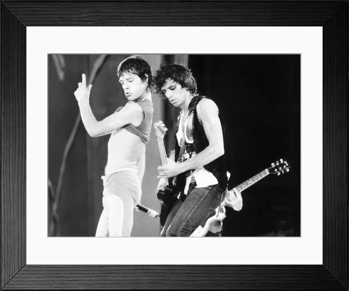 Framed Print : Mick Jagger and Keith Richard of The Rolling Stones performing during the band Framed Print : Mick Jagger and Keith Richard of The Rolling Stones performing during the band