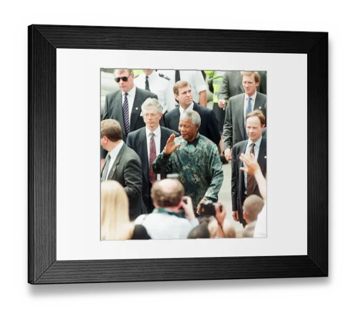 Framed Print : South African President Nelson Mandela and Prince Andrew the Duke of York seen here