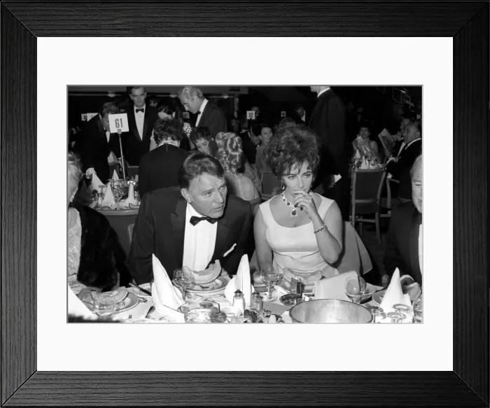 Framed Print : Richard Burton and Elizabeth Taylor seen here receiving best actor Framed Print : Richard Burton and Elizabeth Taylor seen here receiving best actor