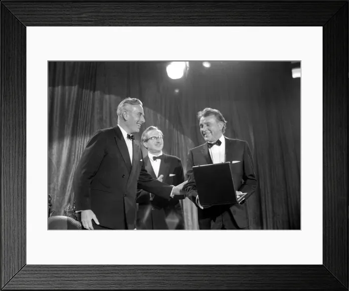 Framed Print : Richard Burton seen here receiving best actor award from Lord Mountbatten. April 1967 Framed Print : Richard Burton seen here receiving best actor award from Lord Mountbatten. April 1967