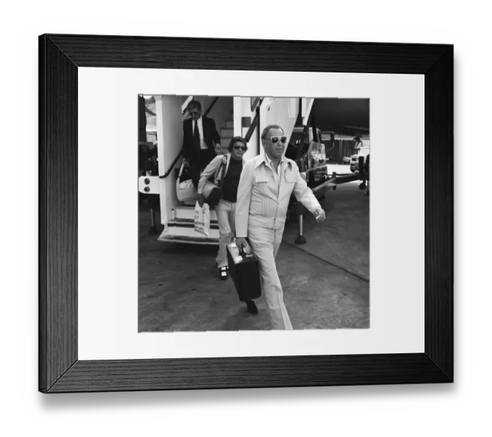 Framed Print : Singer Frank Sinatra seen here arriving from Australia at London Airport 18th July 1974 Framed Print : Singer Frank Sinatra seen here arriving from Australia at London Airport 18th July 1974