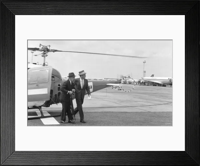 Framed Print : Singer Frank Sinatra seen here arriving at Heathrow Airport by helicopter Framed Print : Singer Frank Sinatra seen here arriving at Heathrow Airport by helicopter