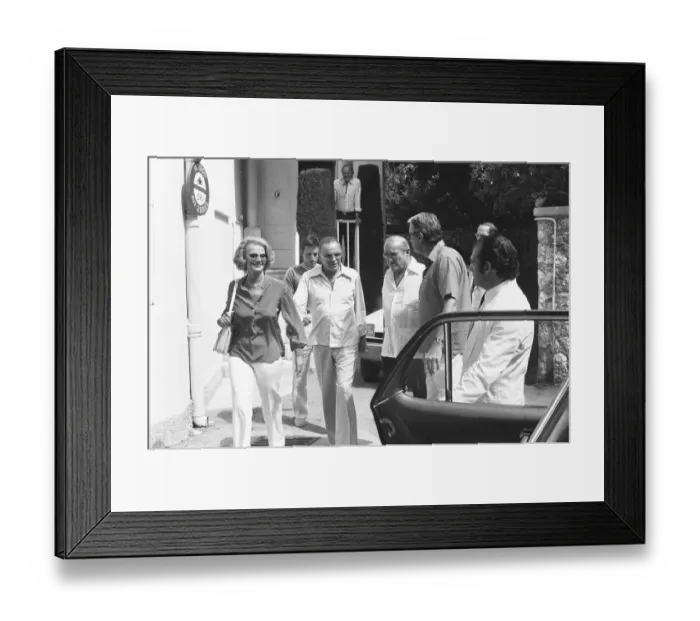 Framed Print : Frank Sinatra and wife Barbara seen here leaving David Nivens house in the South of