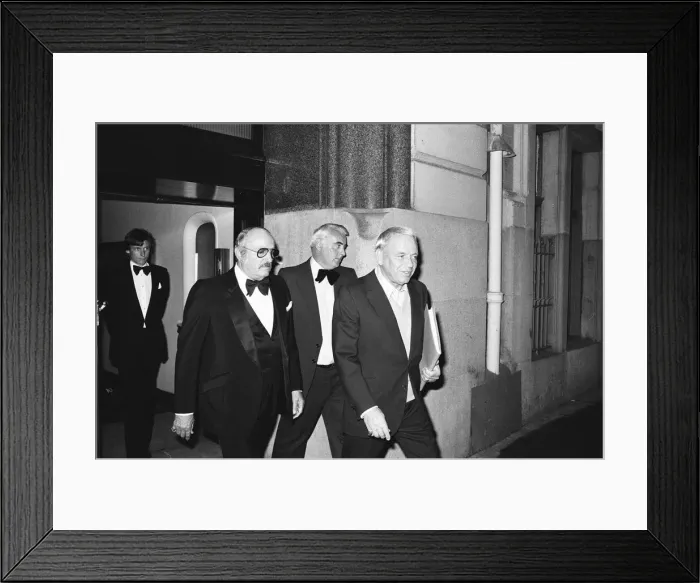 Framed Print : Singer Frank Sinatra seen here leaving the Royal Albert Hall 16th September 1980